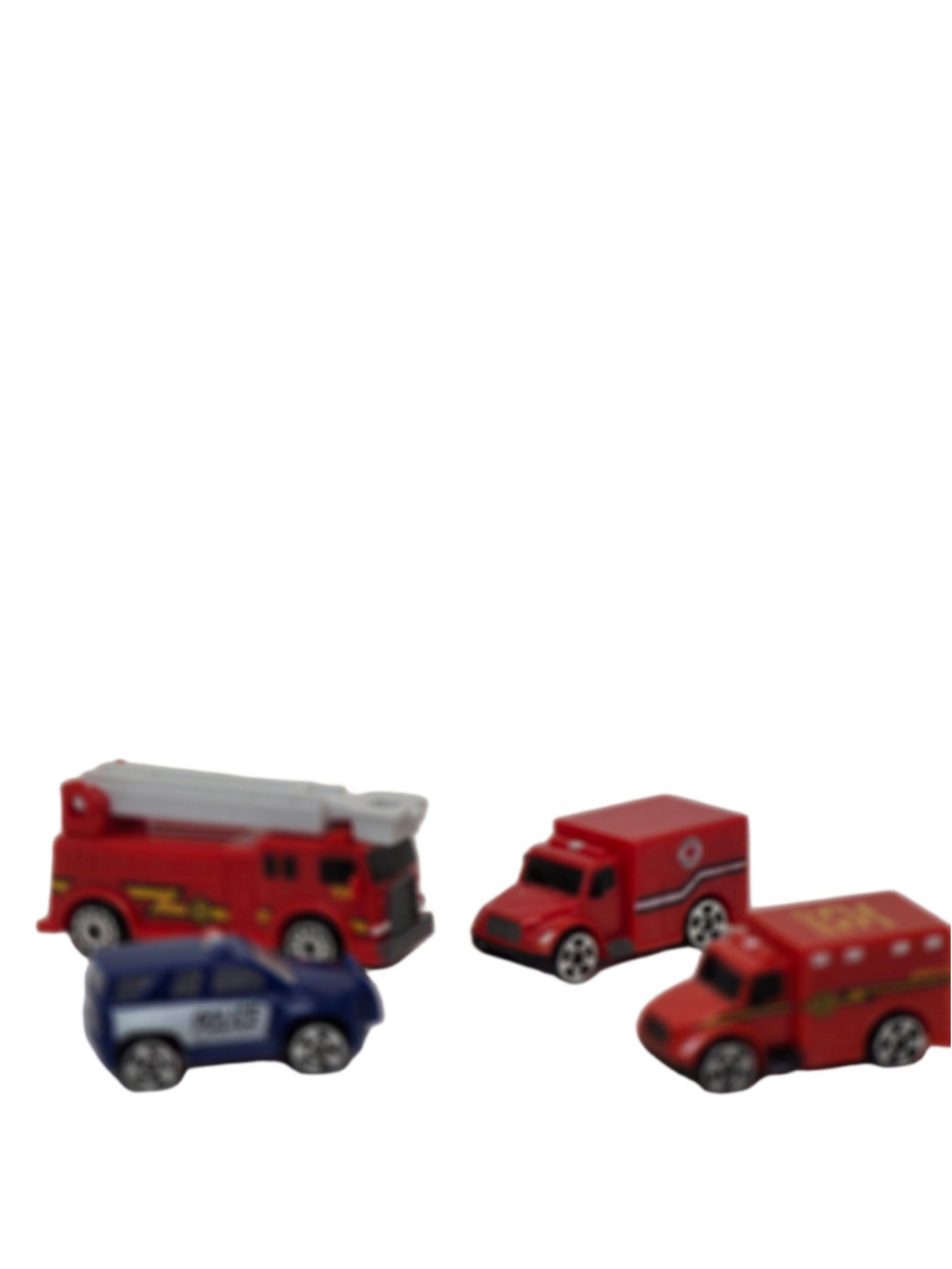 Hasbro Jazwares Mini Emergency Vehicles Lot of 4 Fire Police Rescue Toy Cars